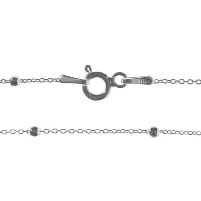 Collana in argento sterling 925 catena sfera di Saturno traccia fantasia 925 0,8 mm 18 pollici - Immagine 1 di 4