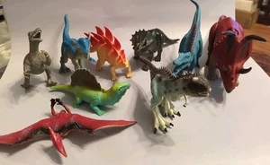 Collection of 9 Dinosaur Figures Jurassic Diabloceratops with sound effects - Picture 1 of 21