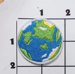 Earth Patch Woven Iron On Upcycle Cosplay Costume Planet Universe Solar System - Picture 1 of 1