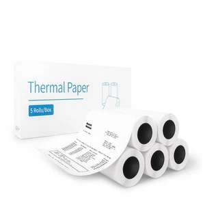 Lot de 5 rouleaux de papier thermique 80 x 50 mm - Pour imprimante thermique ... - Afbeelding 1 van 7