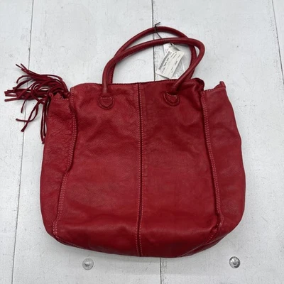 Caterina Lucchi Leather Tote Bag Red Made in Italy Tassel Shoulder L3782 VTTC - Image 1 of 4