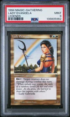 LADY EVANGELA Legends Rare Reserved List PSA 9 Vintage MTG [Nostalgium] - Image 1 of 2