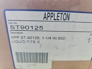 Box of 5 Appleton ST-90125 ST90125 1-1/4" 90 Degree Connector New In Box - Picture 1 of 4