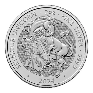 2024 5 Pound 2 oz Silver Royal Tudor Beasts Seymour Unicorn Brilliant Uncircu... - Picture 1 of 3