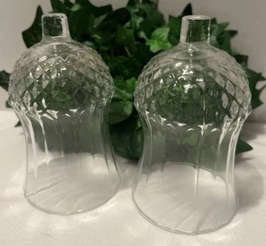Set Of 2 Homco Windsor Votive Cup Peg Candle Holders Small Diamond Crystal Clear - Picture 1 of 3