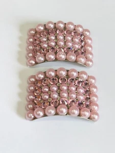 Juego de 2 hebillas para zapatos de baile irlandés rosa diamantes y perlas | Accesorios Feis - Imagen 1 de 1