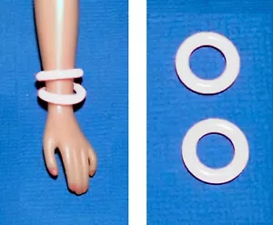 Dreamz BRAZALETE BLANCO JUEGO DE 2 BRAZALETES HECHOS PARA JOYERÍA MUÑECA 11.5" - Imagen 1 de 1