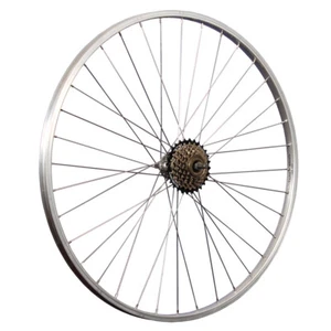 28 Zoll Fahrrad Laufrad Hinterrad Aluminiumfelge mit 6 fach Schraubkranz silber - Bild 1 von 9