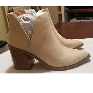 Kathemoi Ankle Boots Slip-on Pointed Toe Chunky Stacked Mid Heel Sz 8 - NWT's - Picture 1 of 10