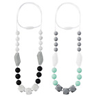 2PCS Baby Teething Necklace for Mom to Wear, Babies Nursing Necklaces for Kids,