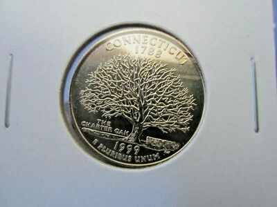 1999- D CLAD Connecticut Quarter MINT STATE NC BU Upper Grading Range  - Image 1 of 2