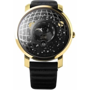 Xeric Trappist-1 American Moonphase Gold Black Watch - Brand New - Picture 1 of 8