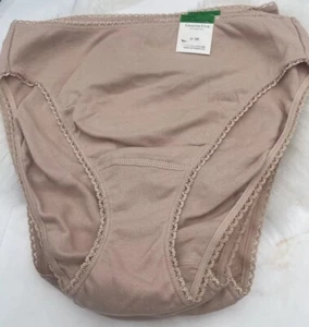 Charter Club Women's Everyday High-Cut Cotton Lace Trim Briefs Nude 2XL - Picture 1 of 3