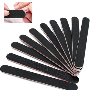 10 Stück Professionelle doppelseitige 100/180er Körnung Nagelfeilen Emery Board schwarz - Bild 1 von 7