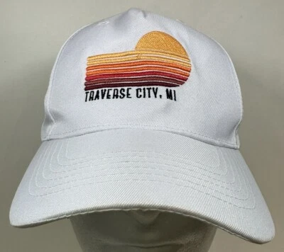 Sombrero Traverse City Michigan Puesta de sol Blanco Lago Agua H&M Gorra Viaje Foto 1 de 4