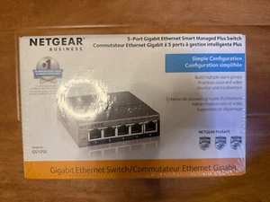 Netgear GS105E-200 Netgear 5 Port Gigabit Smart Switch New Sealed - Picture 1 of 4