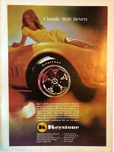 Vintage 1970 Sexy Keystone wheels Corvette original color ad - Picture 1 of 2