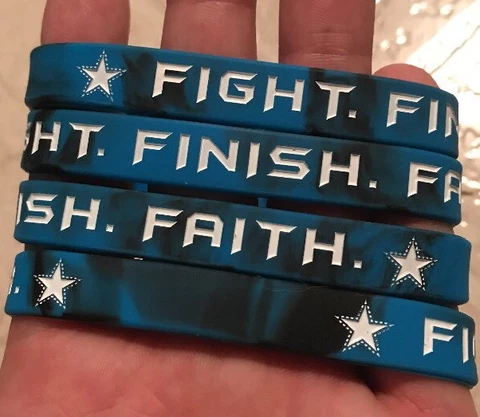 LOT OF 5 Dallas Cowboys "FIGHT. FINISH. FAITH" Dak Prescott Wristbands Bracelets Cover