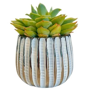 4" White Ceramic Flower Planter Bowl Decorative Indoor Plant Pot - Picture 1 of 7