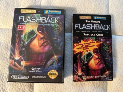 Flashback: The Quest for Identity (Sega Genesis, 1993) with rare Strategy Guide - Image 1 of 4