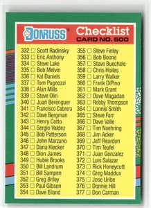 Donruss #770 1991 lista de verificación 703-770 y BC11-BC22 - Imagen 1 de 2