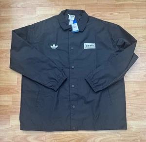 Brand New Men’s Adidas x Oasis Coach Jacket Large Black 25” PTP Sold Out - Picture 1 of 5