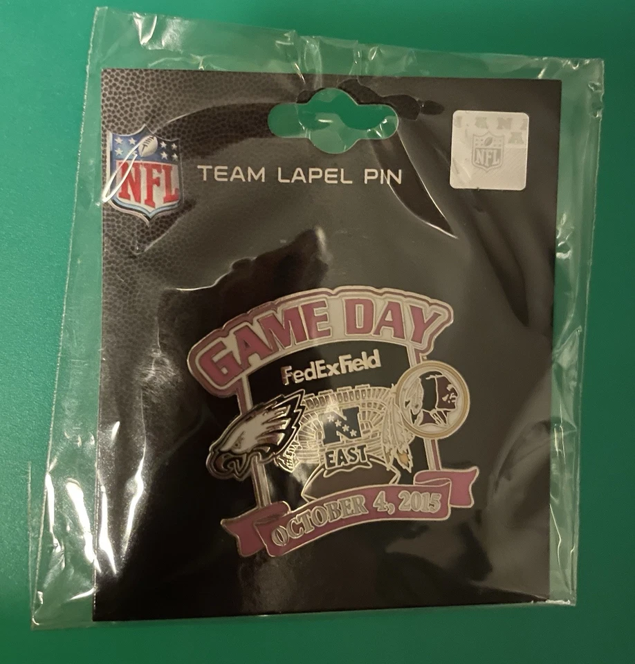 Broche de colecionador Washington Redskins & Philadelphia Eagles 2015 Game Day - Novo - Imagem 1 de 1