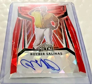 2023 Leaf METAL  AUTOGRAPH RED  CRYSTAL 1/1 ROYBER SALINAS AUTO  A'S - Picture 1 of 2