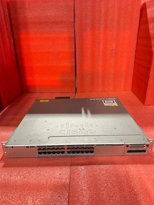 Cisco WS-C3850-24XU 24 Port 10Gbps UPoE LAN Base Switch C3850-NM-2-10G 1100W - Image 1 of 4