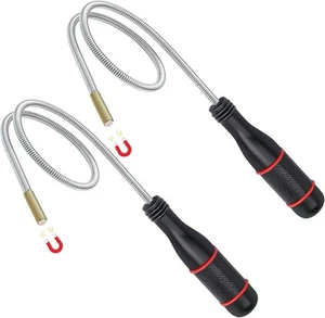 2Pcs Flexible Magnetic Pickup Tool Bendable Magnet Stick for Bolts Keys Screws  - Picture 1 of 7