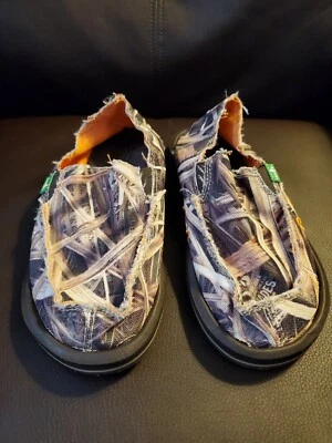 Children's Sanuk Vagabond Sidewalk Surfer, Mossy Oak Shadow Grass Blades, Size 3 - Image 1 of 4