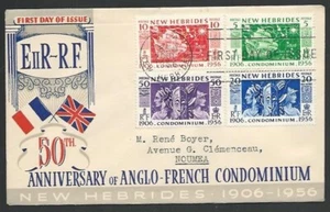 NEW HEBRIDES 1956 50th Anniv set on commem FDC.............................10134 - Picture 1 of 1