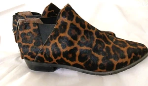 Keneth Cole Gentle Souls Neptune Chelsea black & brown Leopard ankle booties 7.5 - Picture 1 of 5
