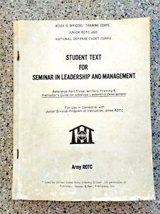 Vintage 1971 Junior ROTC Cadet Book Student Seminar in Leadership Harper & Row - Bild 1 von 7