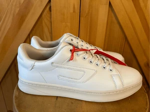 DIESEL S-Athene Low Men Sneakers EU42 US 9 White Leather Lace Up Trainers NWT - Picture 1 of 14