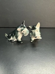 LOt Of 2 Vintage Schnauzer Terrier Dog Figurine Blue & White 5" 40s - Picture 1 of 5