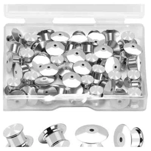 30 Pcs Locking Pin Backs Locking Pin Keepers Clasp Metal Pin Locks Back Metal - Picture 1 of 3