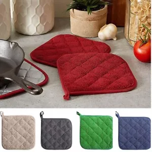 Multipurpose Cotton Pot Holders Cooking Square Potholders Heat Resistant Hot Pad - Picture 1 of 15