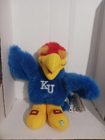 Vtg Kansas University Musical Jayhawk - Plush - Plays schools fight song works Cover