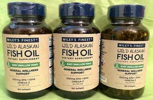 3x Wild Alaskan Fish Oil (3x180=540 Soft Gels) Wiley’s Finest Wellness Support🌿 - Picture 1 of 1