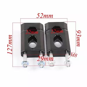 22mm 7/8" Handle Bar Mount Clamp Riser For CRF 50cc 70 125 SSR Dirt Pit Bike - Picture 1 of 3