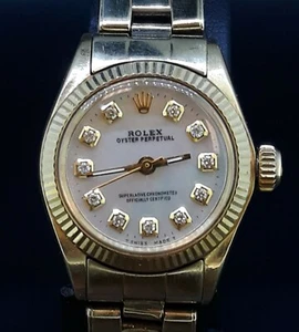 Rolex Ladies 14K Yellow Gold Diamonds Pearl - Picture 1 of 6