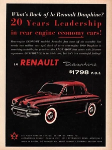 Renault Dauphine 1960 ""20 años de liderazgo"" original anuncio en color raro - Imagen 1 de 1