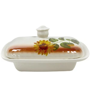 Butterdose groß - Butterglocke für 250 g Butter - Dose mit Deckel - Sonnenblumen - Bild 1 von 8