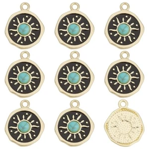 5 Boho Chic Celestial Lucky Healing Energy Sun Pendants & Imitation Turquoise - Picture 1 of 1