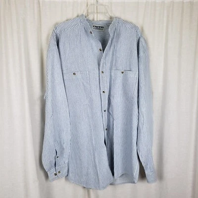 Camisa de Trabajo Jean Azul Denim Cactus Clothing A Rayas Cambray De Colección Para Hombres XL Foto 1 de 4