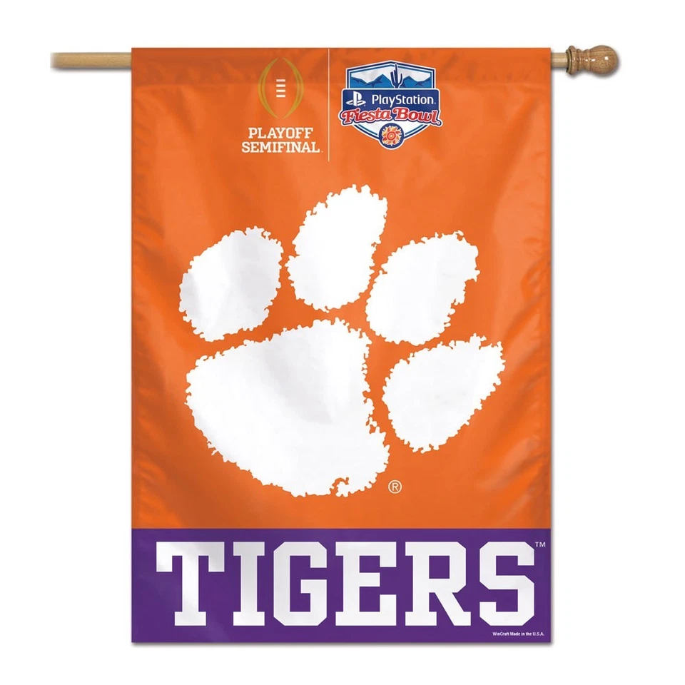 CLEMSON TIGERS 2016 PLAY STATION ФИЕСТА ЧАША 27 «X 37» БАННЕР ФЛАГ НОВЫЙ WINCRAFT - Изображение 1 из 1