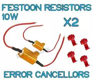 2x FESTOON ERROR RESISTORS 10W CANBUS NO ERROR LOAD RESISTORS 4W-6W W5W T10 BA9S - Picture 1 of 1