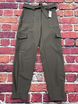 Express Ankle Super High Rise Pants Pleated Women’s Cargo NWT 26x27.5 MSRP $98 - Image 1 of 4