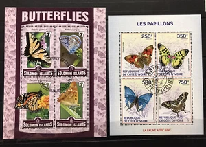 2x Butterflies / Insects / Fauna - stamps - CTO - Del.10 - Picture 1 of 1